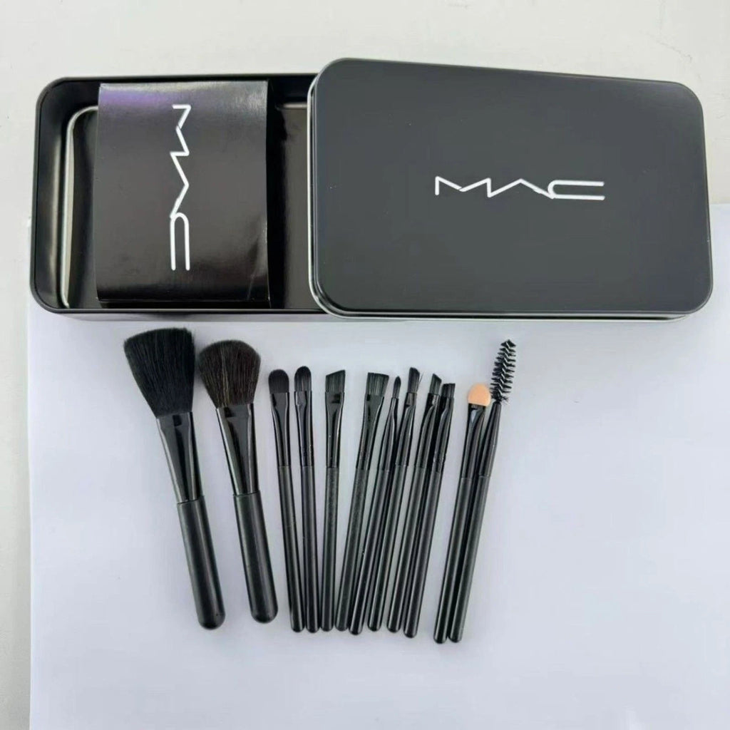 Mac Makeup Brush Set Iron Box Set Blush Eyeshadow Foundation Brush 12PCS