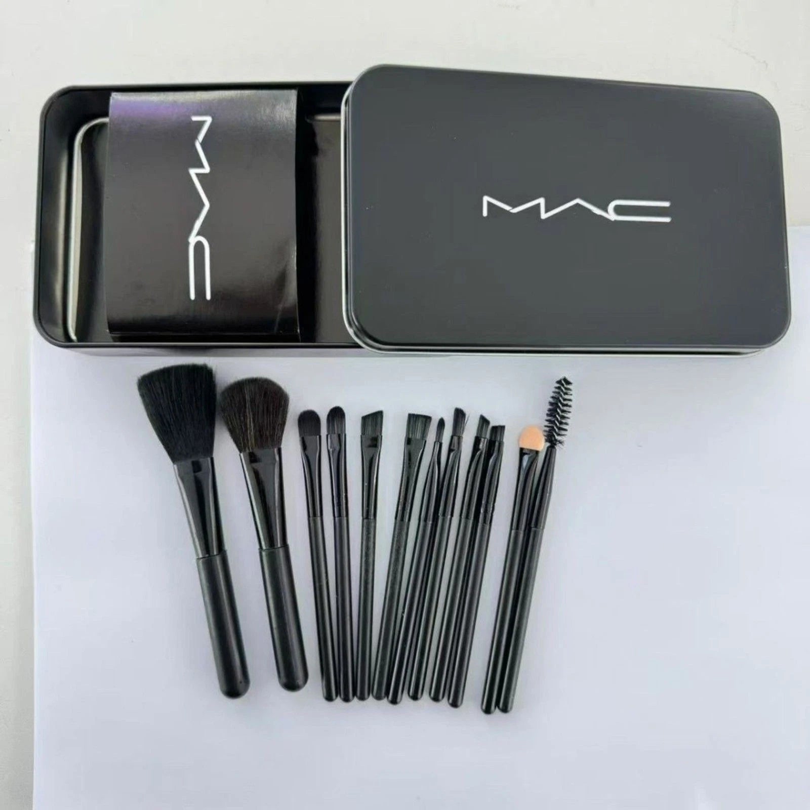 Mac Makeup Brush Set Iron Box Set Blush Eyeshadow Foundation Brush 12PCS